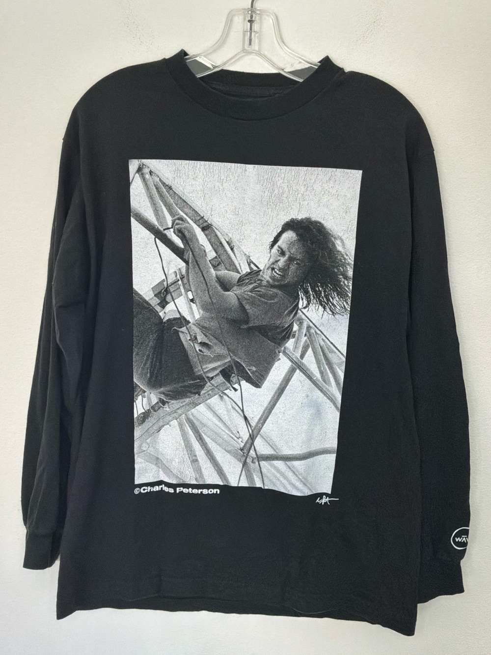 PLEASURES Charles Peterson 9/20/92 Black Graphic Long Sleeve Shirt Medium